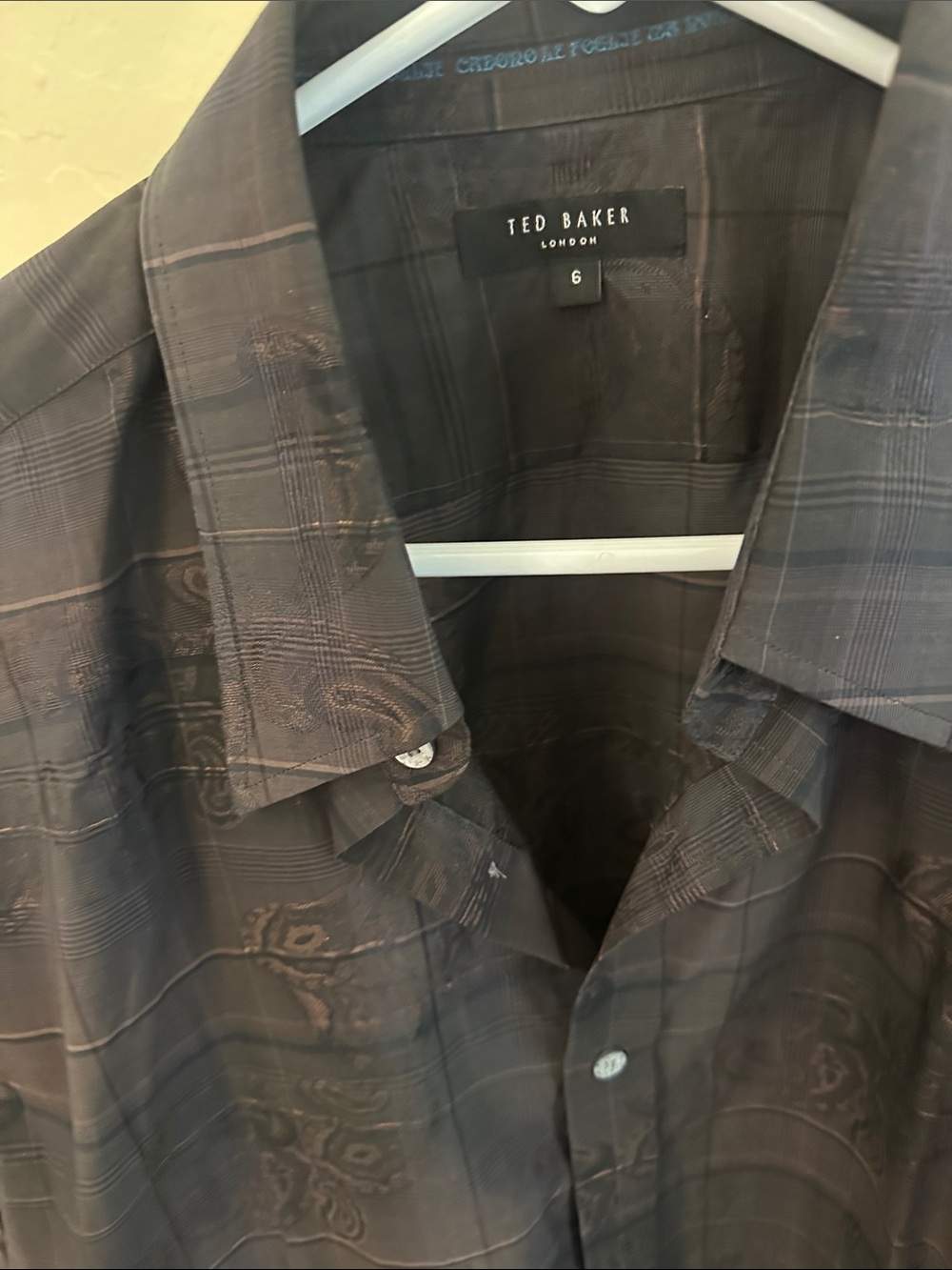 Ted Baker Black Plaid Paisley Button-Down Shirt - Picture 2 of 7